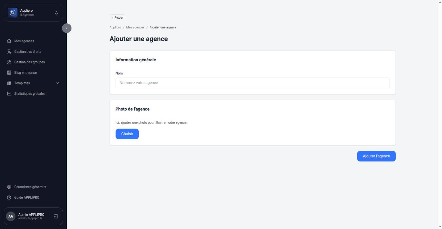 Formulaire Ajouter une agence