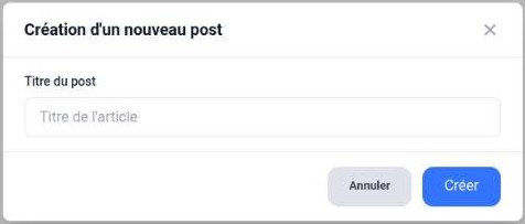 Fenêtre Création d’un nouveau post