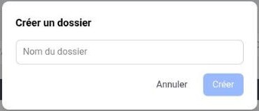 Fenêtre Créer un dossier