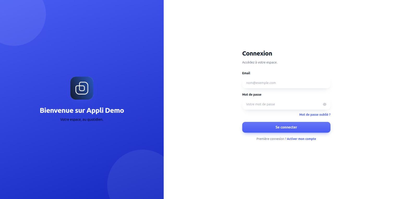 Page de connexion de l’application collaborateur