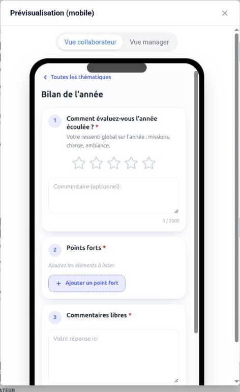 Préparation de l’entretien sur téléphone, thématique Bilan de l’année