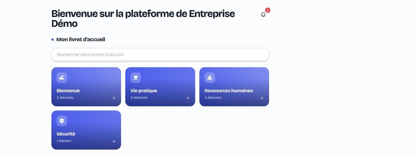 Accueil de l’application pour un membre du groupe Technique : la rubrique Sécurité apparaît