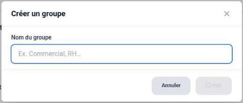 Fenêtre Créer un groupe