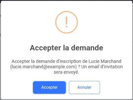 Confirmation d’acceptation d’une demande