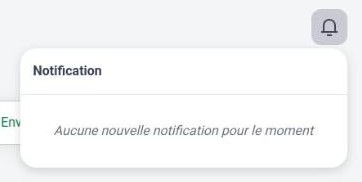 Panneau des notifications du back-office