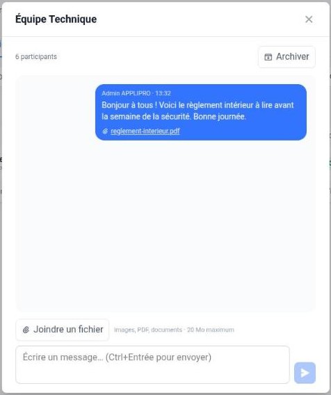 Une conversation ouverte dans le back-office
