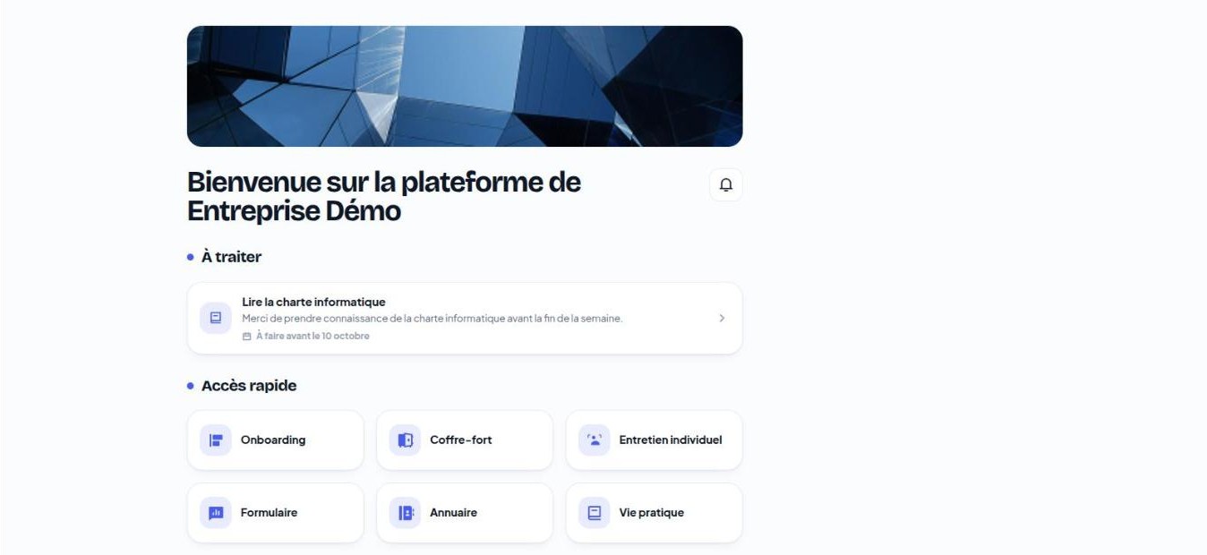 La page d’accueil de l’application sur ordinateur