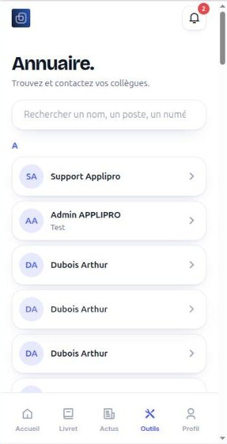 L’annuaire sur téléphone