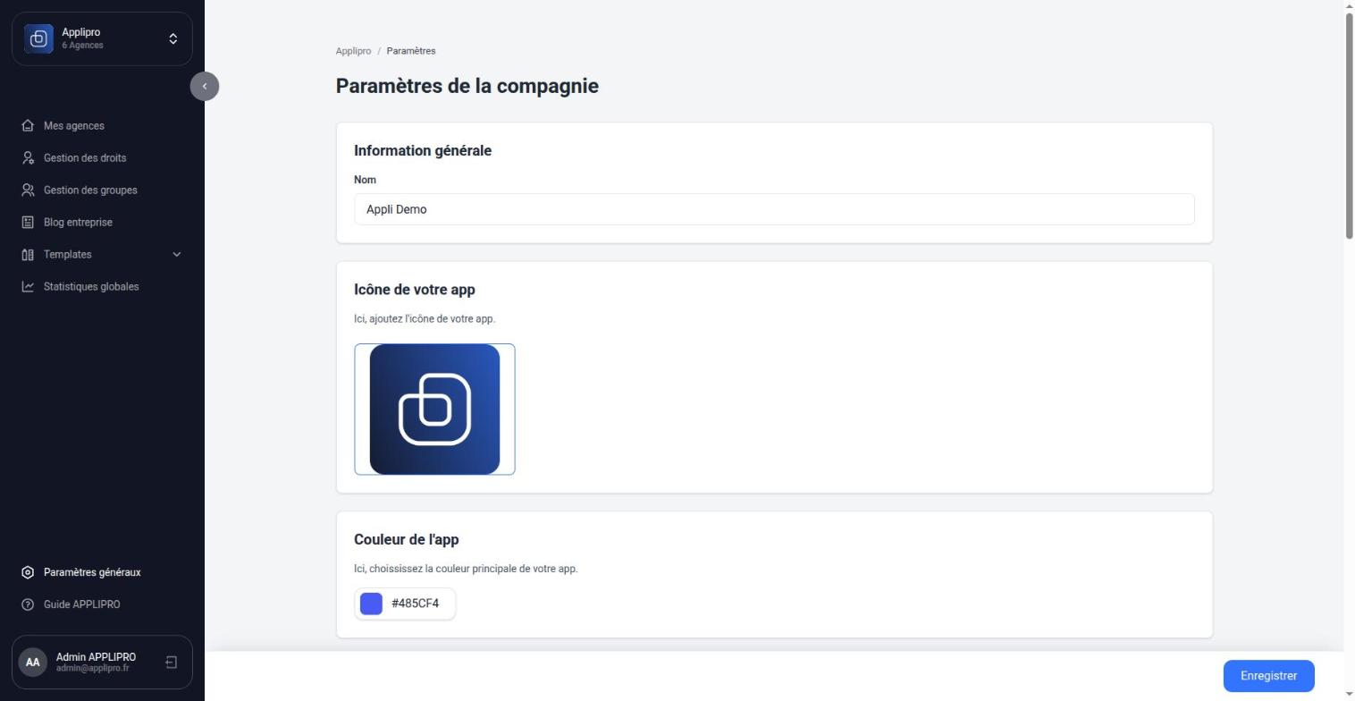 Nom, icône et couleur de l’application