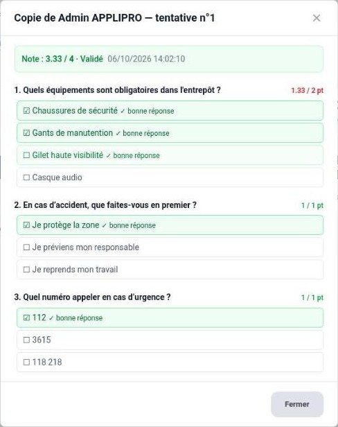 Copie corrigée d’une tentative