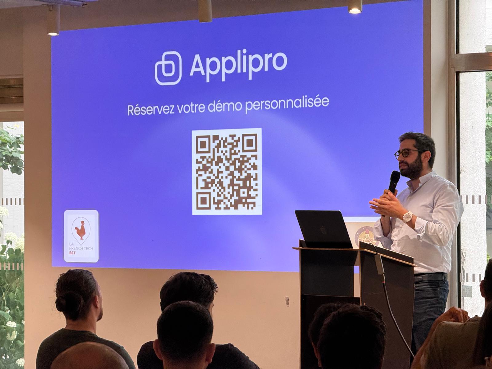 Slide de clôture AppliPro « Réservez votre démo personnalisée » avec le logo La French Tech Est