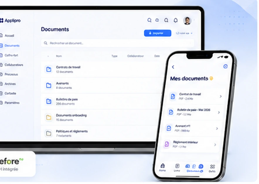 GED RH centralisée : documents RH regroupés dans un espace sécurisé Applipro